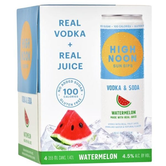 High Noon Watermelon 355ml vodka & soda 4 pack