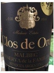 Clos de Oro Malbec 750ml.