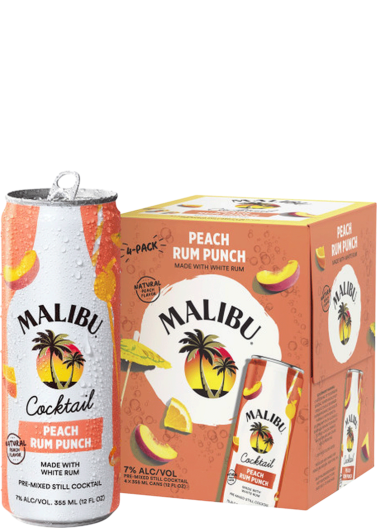 Malibu Peach Rum Punch 4 Pk Can