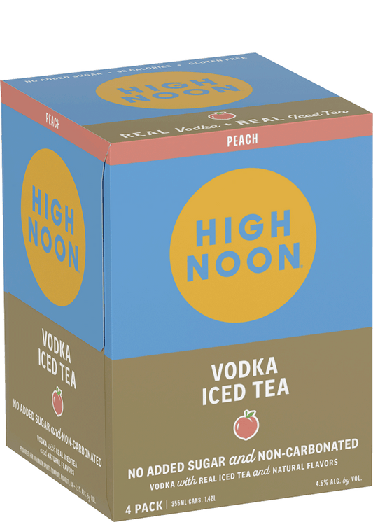 High Noon Vodka Ice Tea Peach 4pk.